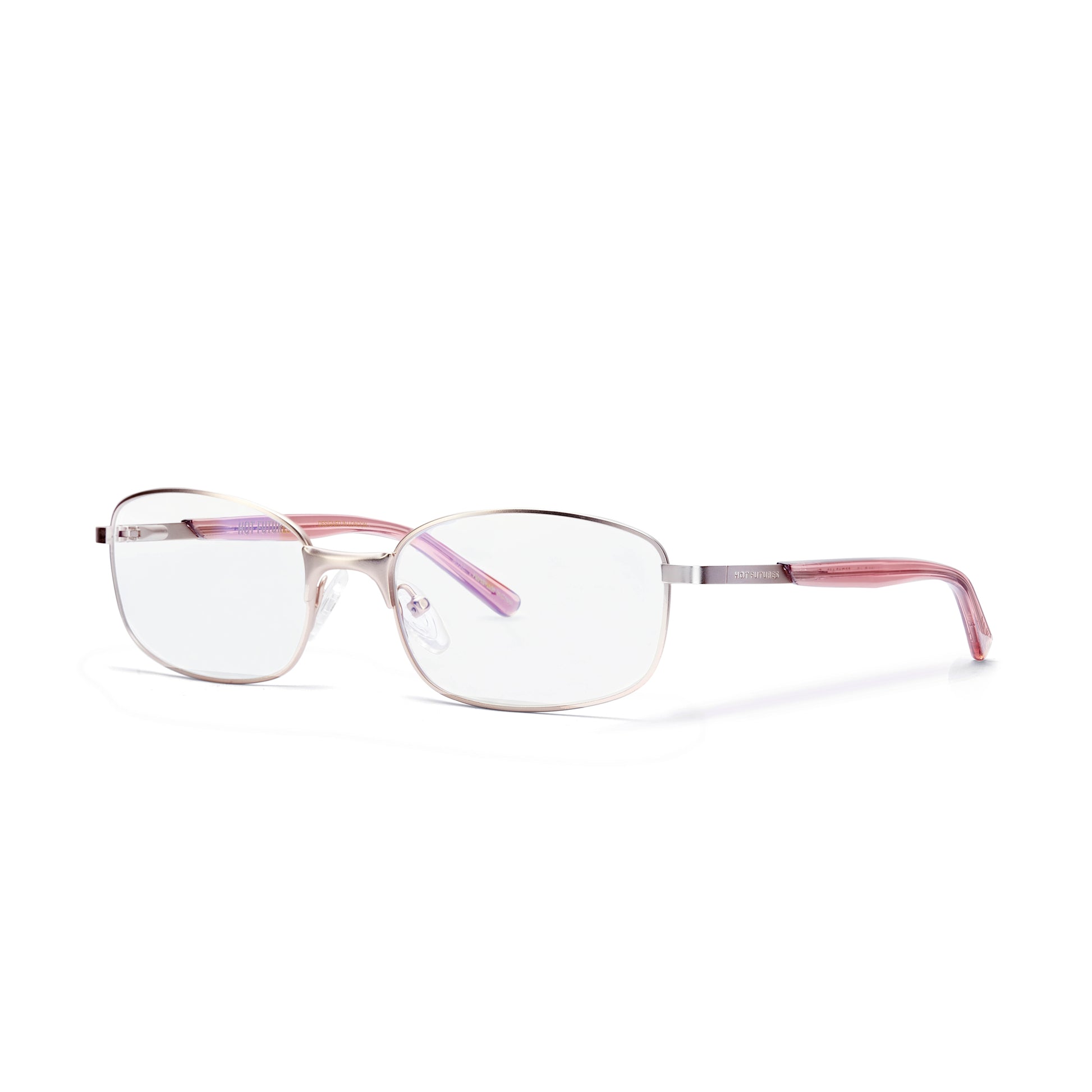 the blaze prescription optical glasses in eco soft gold clear against a white background