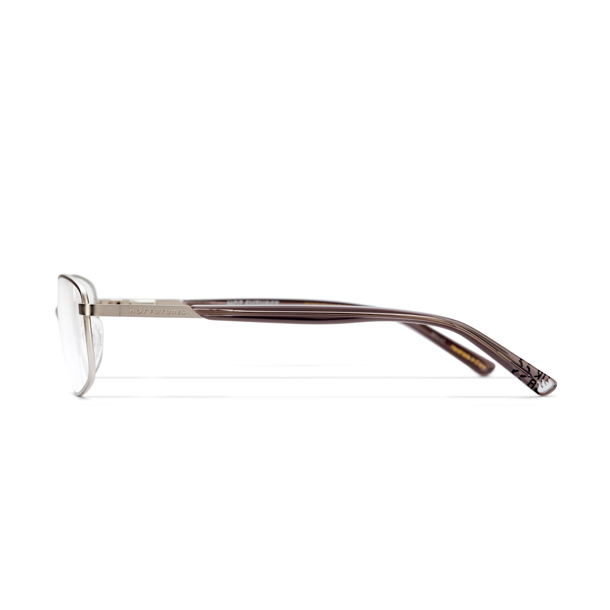 blaze optical glasses shot from the side showing the arms