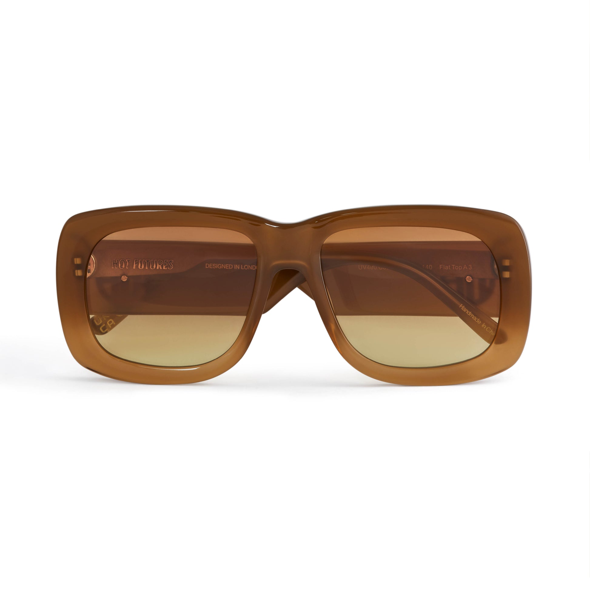 Brown sunglasses on a white background