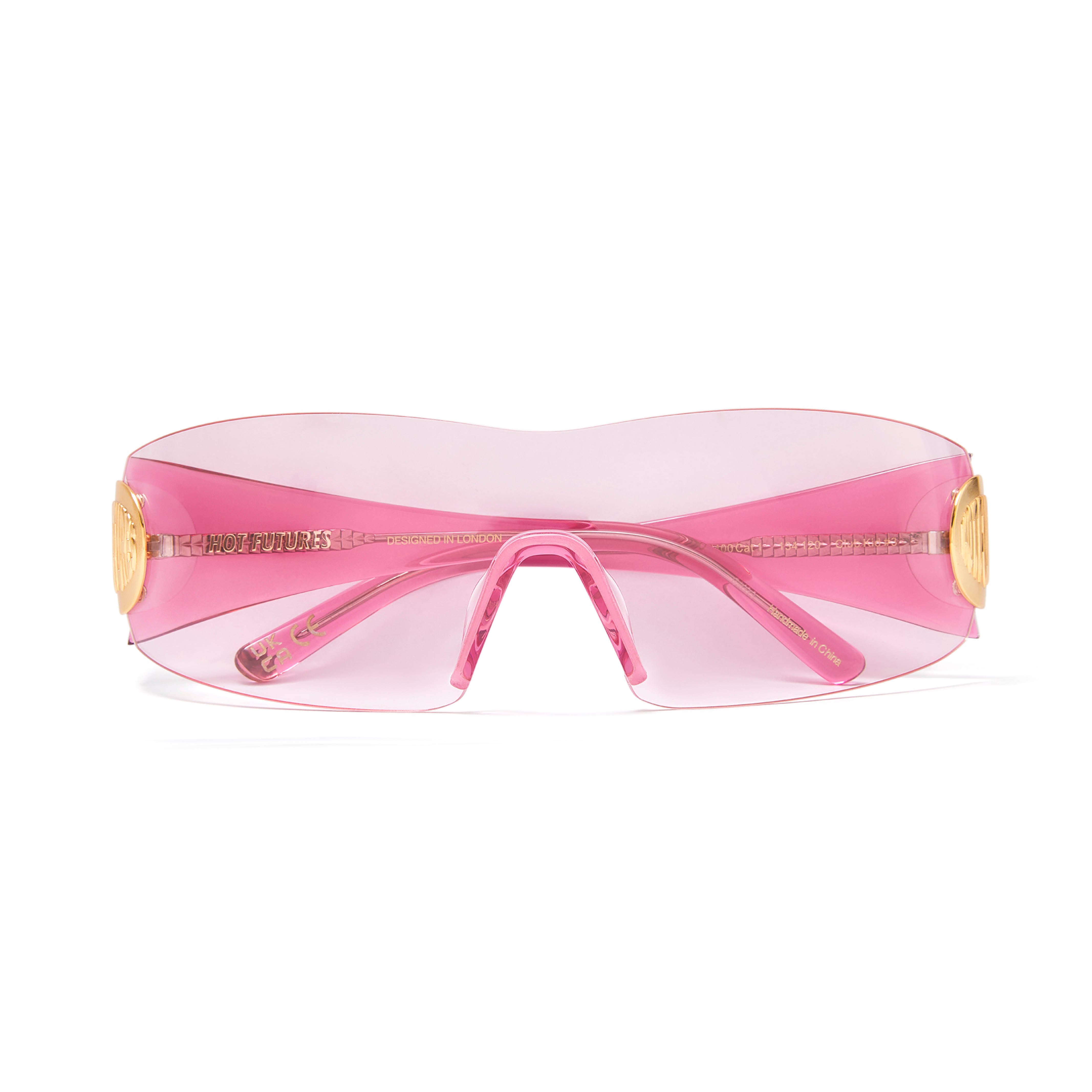 WrapAround Sunglasses Hot Pink Acetate Frame Pink Lens Hot Futures