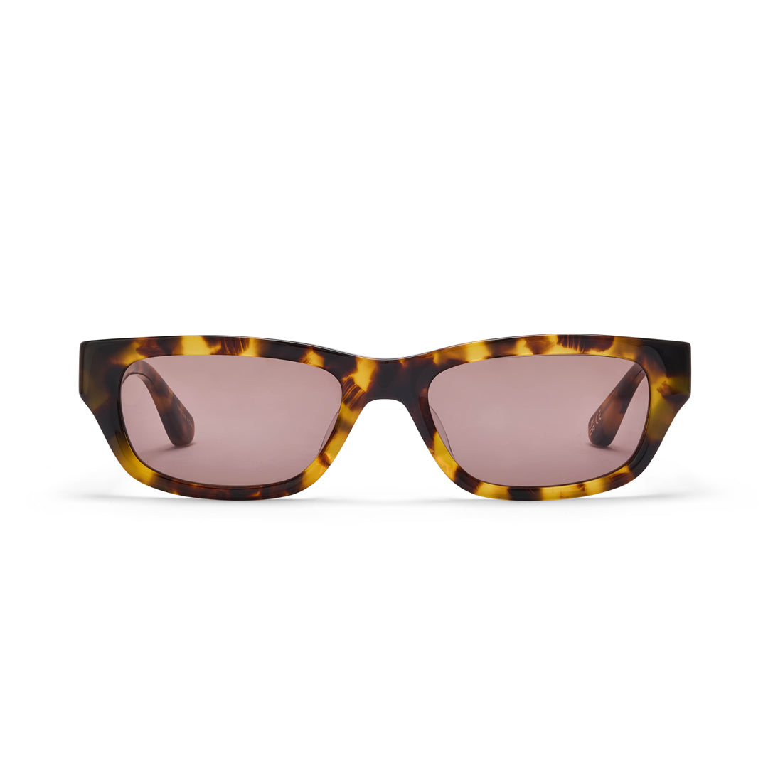 Hot Futures Dove Tortoiseshell sunglasses on a white backdrop
