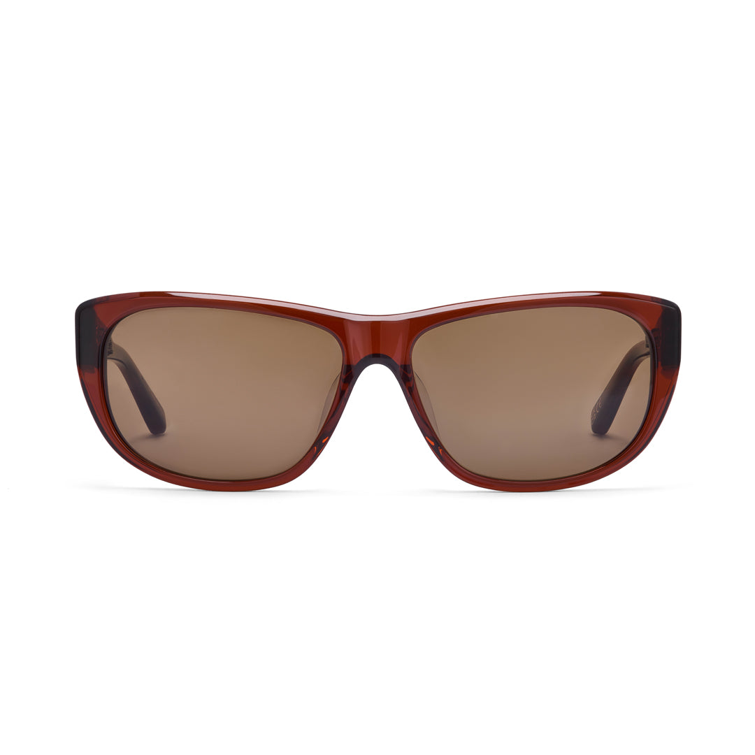 The Hot Futures Moon ECO Toffee | Brown Lens sunglasses on a white backdrop