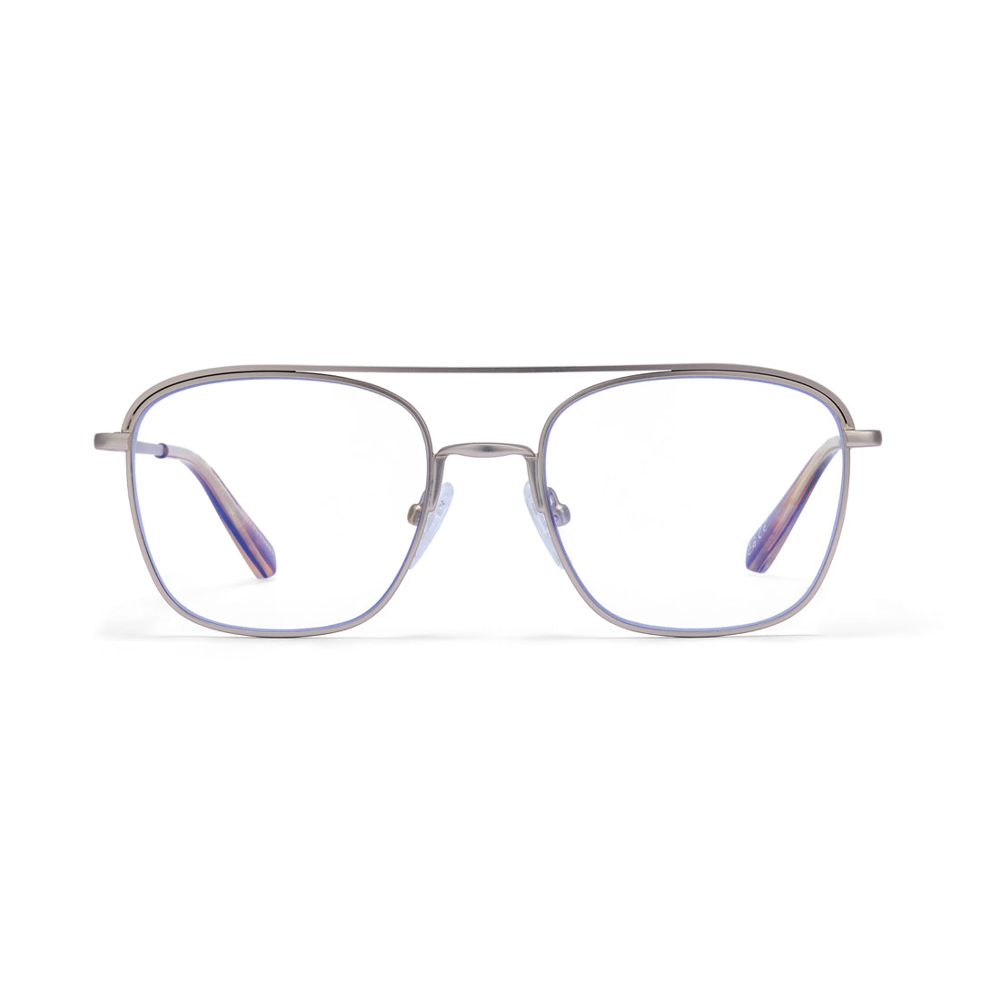 Hot Futures Sage Soft Gold Aviator blue light glasses on a white background